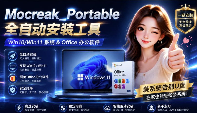 Mocreak全自动安装office和win10、win11系统，告别U盘装系统，使用安全可靠-御文网