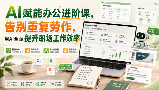 AI赋能办公进阶课，告别重复劳作，用AI全面提升职场工作效率-御文网