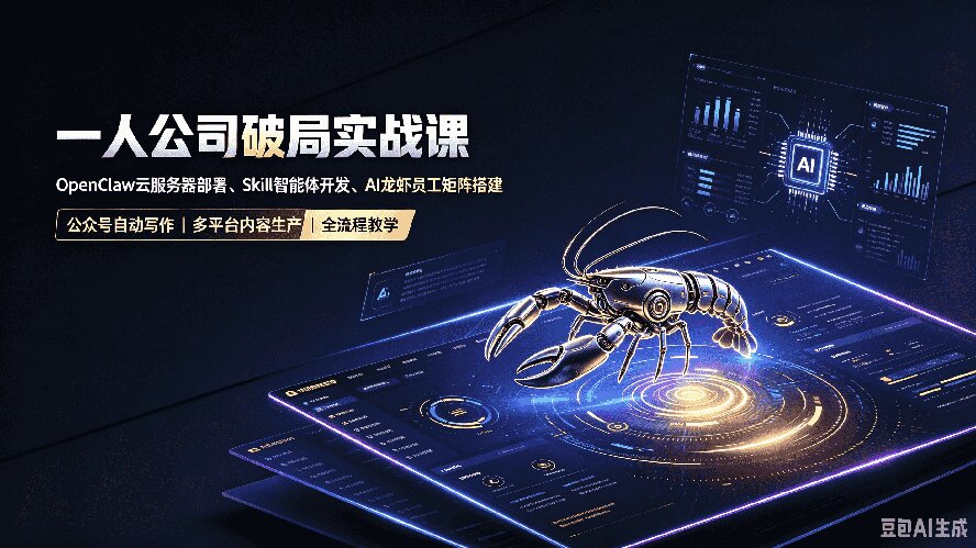 一人公司破局实战课｜OpenClaw云服务器部署、Skill智能体开发、AI龙虾员工矩阵搭建，公众号自动写作与多平台内容...-御文网
