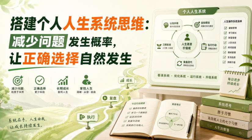 付费文章：搭建个人人生系统思维：减少问题发生概率，让正确选择自然发生-御文网
