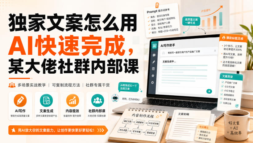 独家文案怎么用AI快速完成,某大佬社群内部课-御文网