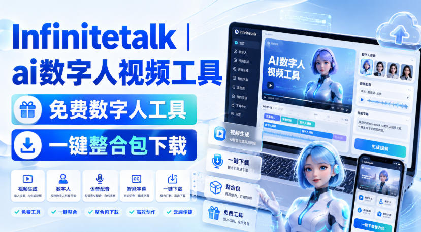 Infinitetalk丨ai数字人视频工具,免费数字人工具,一键整合包下载-御文网