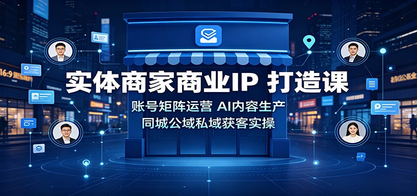 实体商家商业IP打造课：账号矩阵运营，AI内容生产，同城公域私域获客实操-御文网
