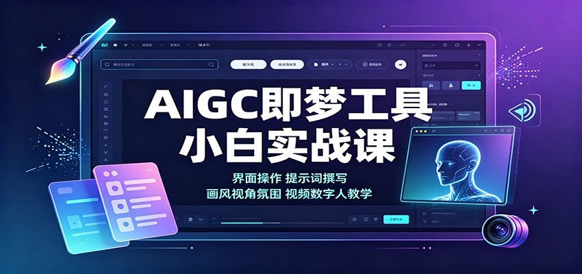 AIGC即梦工具小白实战课：界面操作，提示词撰写，画风视角氛围视频数字人教学-御文网
