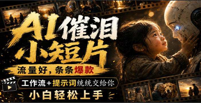 AI催泪小短片，流量好，条条爆款，工作流+提示词统统交给你，小白轻松上手-御文网
