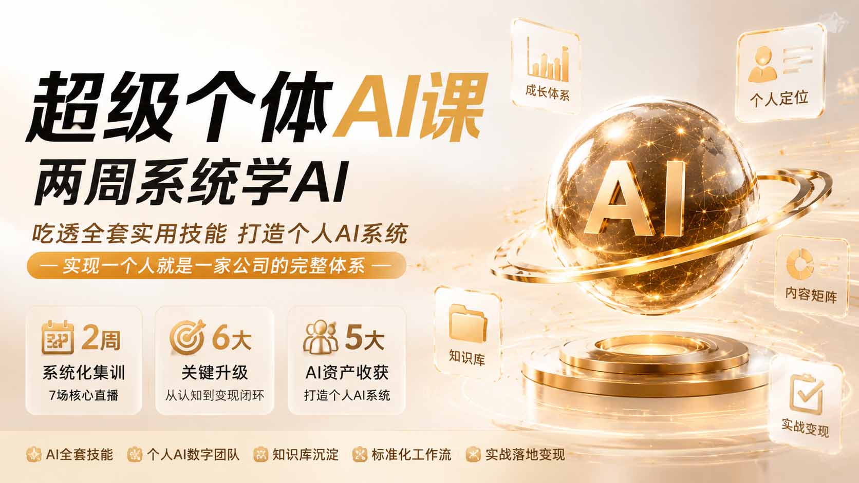 超级个体AI课 两周系统学AI；吃透全套实用技能打造个人AI系统，实现一个人就是一家公司的完整体系(更新0823-御文网