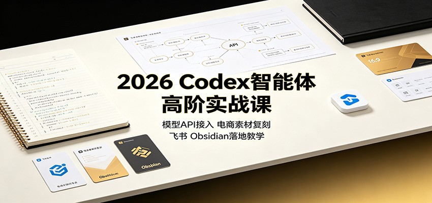 2026 Codex智能体高阶实战课:模型API接入,电商素材复刻,飞书Obsidian落地教学-御文网