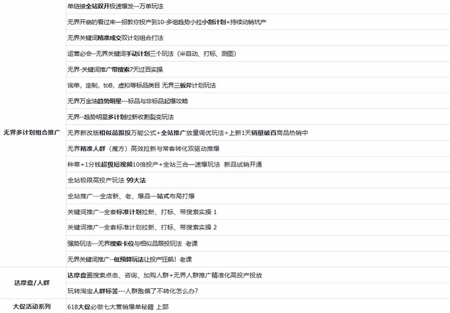 图片[2]-2026淘天开单秘籍PRO实战陪跑课程：全套落地运营玩法，一站式解决淘宝流量低、不出单难题(更新260823-御文网