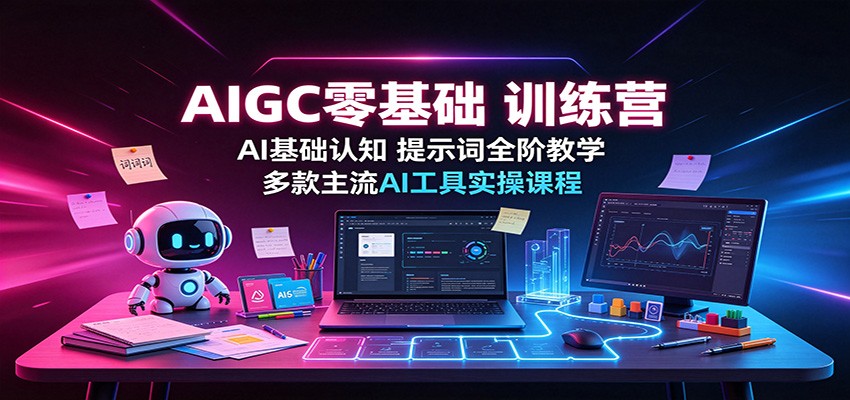 AIGC零基础训练营:AI基础认知,提示词全阶教学,多款主流AI工具实操课程-御文网