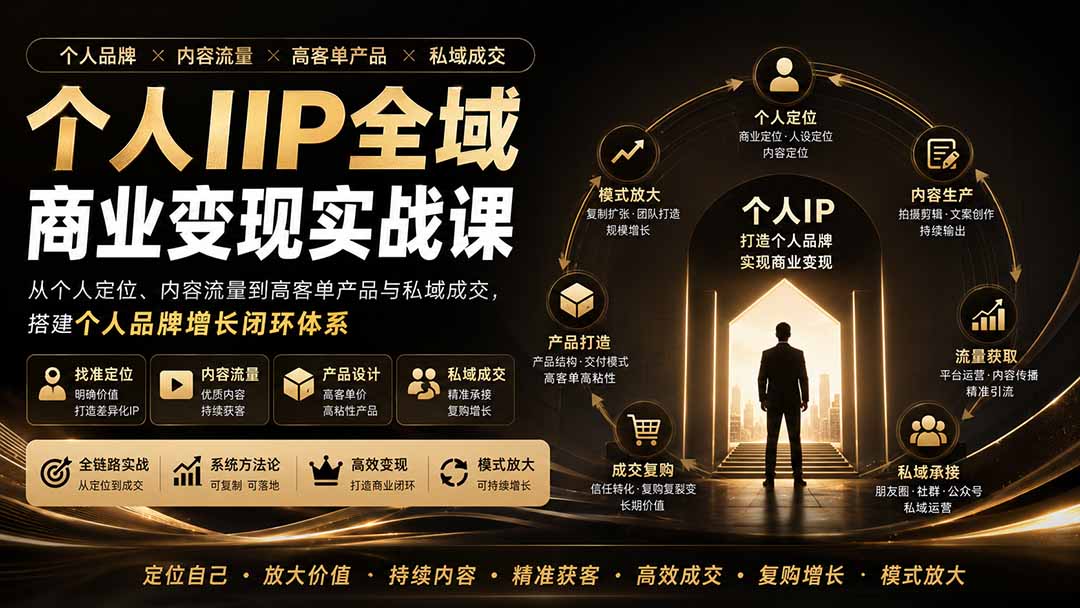 个人IP全域商业变现实战课 (无水印-御文网