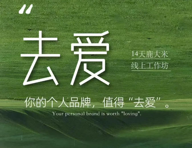 去爱14天鹿大米线上工作坊,你的个人品牌,值得“去爱”-御文网