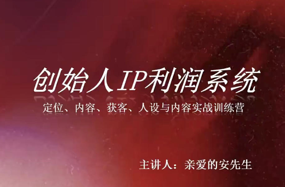 创始人IP利润系统8月训练营,定位、内容、获客、人设与内容实战训练营-御文网