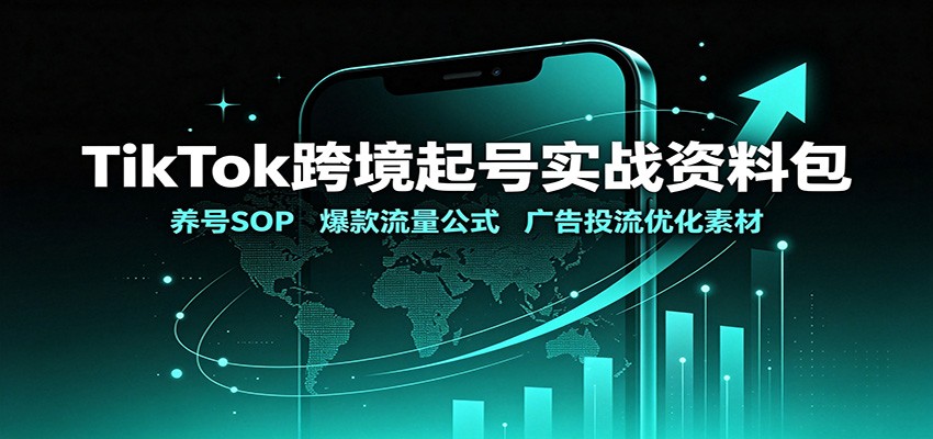 TikTok跨境起号实战资料包：养号SOP，爆款流量公式，广告投流优化素材-御文网