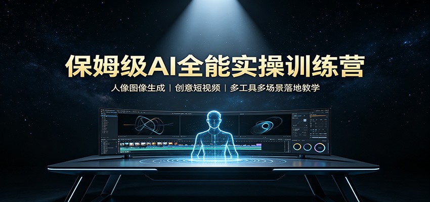 保姆级AI全能实操训练营:人像图像生成,创意短视频,多工具多场景落地教学-御文网