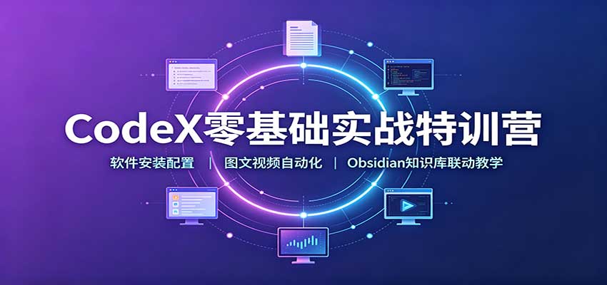 CodeX零基础实战特训营：软件安装配置，图文视频自动化，Obsidian知识库联动教学-御文网