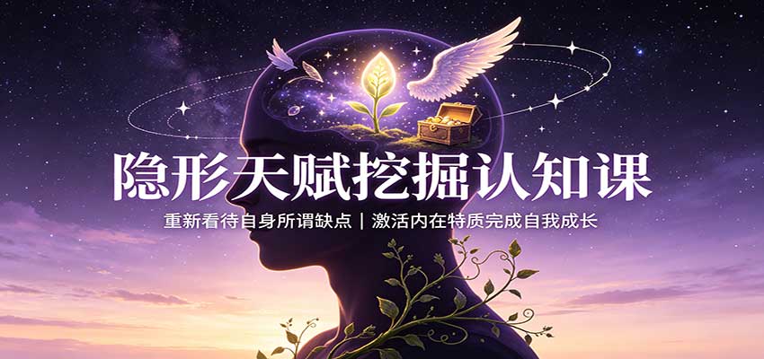 隐形天赋挖掘认知课:重新看待自身所谓缺点,激活内在特质完成自我成长-御文网