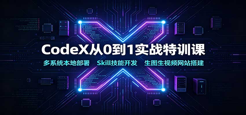 CodeX从0到1实战特训课:多系统本地部署,Skill技能开发,生图生视频网站搭建-御文网
