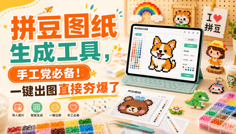 拼豆图纸生成工具，手工党必备！一键出图直接夯爆了-御文网