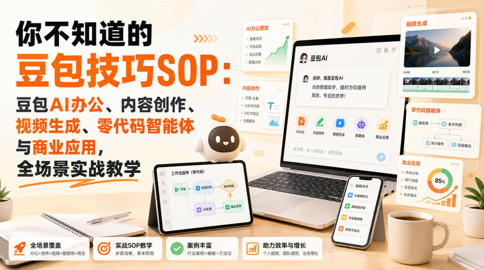 你不知道的豆包技巧SOP：豆包AI办公、内容创作、视频生成、零代码智能体与商业应用，全场景实战教学-御文网