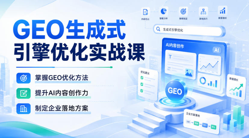 GEO生成式引擎优化实战课，掌握GEO优化方法，提升AI内容创作力，制定企业落地方案-御文网