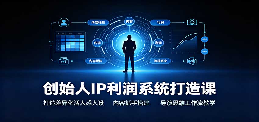 创始人IP利润系统打造课:打造差异化活人感人设,内容抓手搭建,导演思维工作流教学-御文网
