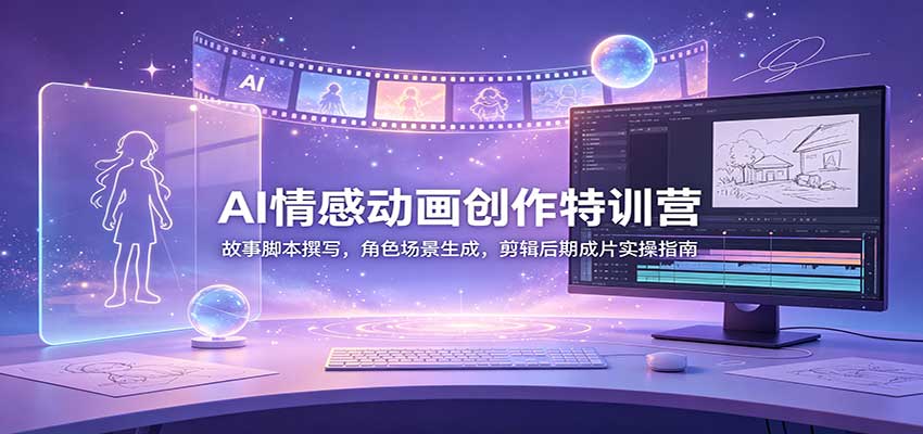 AI情感动画创作特训营:故事脚本撰写,角色场景生成,剪辑后期成片实操指南-御文网