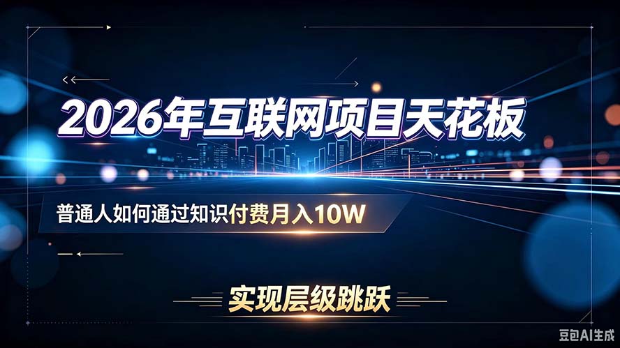 2026年互联网项目天花板:普通人如何通过知识付费月入10W,实现层级跳跃-御文网