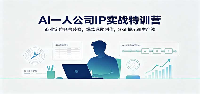AI一人公司IP实战特训营:商业定位账号装修,爆款选题创作,Skill提示词生产线-御文网