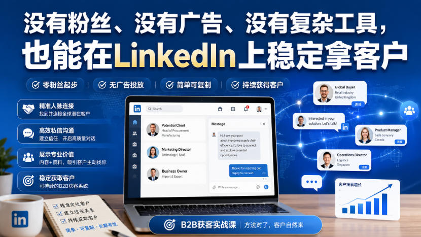 没有粉丝、没有广告、没有复杂工具,也能在LinkedIn上稳定拿客户【原创双语字幕】-御文网
