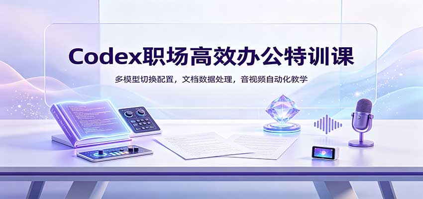 Codex职场高效办公特训课：多模型切换配置，文档数据处理，音视频自动化教学-御文网