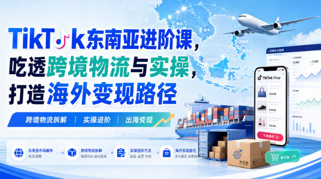 TikTok东南亚进阶课,吃透跨境物流与实操,打造海外变现路径-御文网