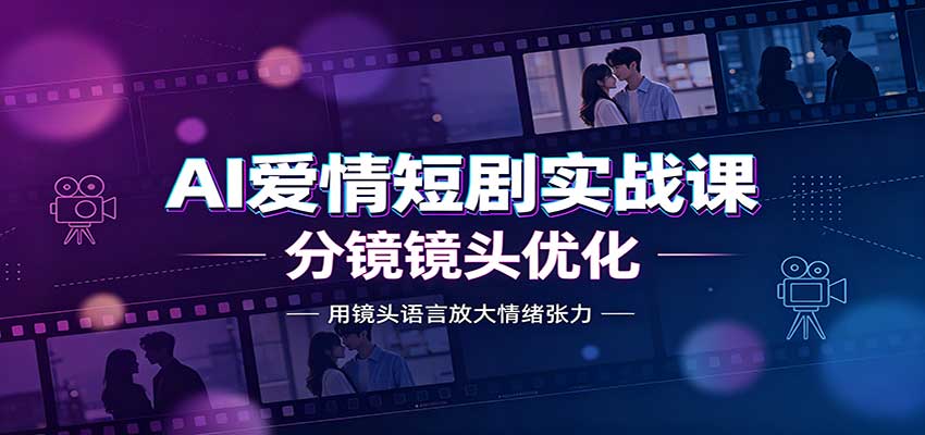 AI爱情短剧实战课：故事剧本创作，分镜镜头优化，智能体提示词-御文网