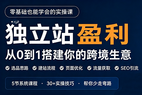刘老师·5节课跑通独立站盈利全流程-御文网