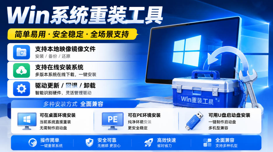 Win系统重装工具,支持本地映像镜像文件安装备份,简单易用-安全稳定-全场景支持-御文网