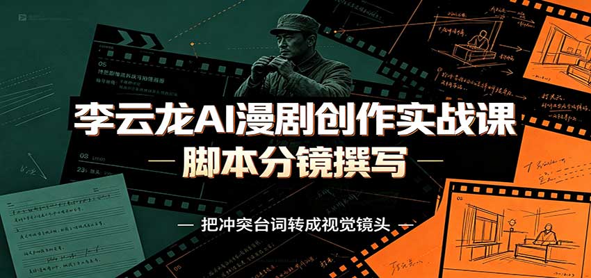李云龙AI漫剧创作实战课:角色人设还原,脚本分镜撰写,AI漫剧成片完整制作教学-御文网