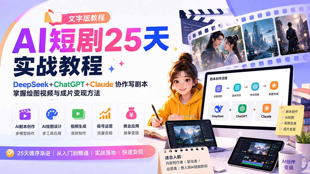 AI短剧25天实战教程(文字版教程-御文网
