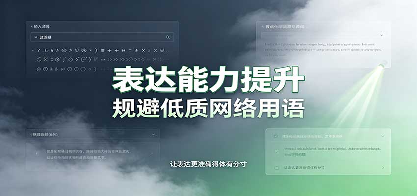 表达能力提升：语言塑造思想逻辑，规避低质网络用语，强化心智感知-御文网