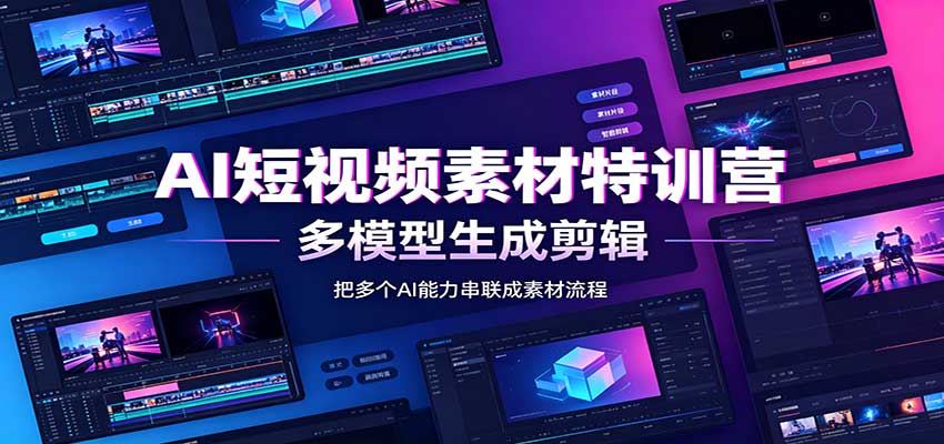 AI短视频素材特训营:Codex本地部署实操,多模型生成剪辑,爆量素材挖掘教学-御文网