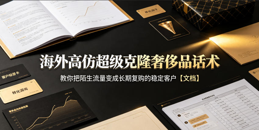 海外高仿超级克隆奢侈品话术,教你把陌生流量变成长期复购的稳定客户【文档】-御文网