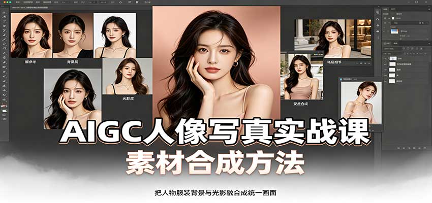 AIGC人像写真实战课：软件平台部署筹备，素材合成方法，多题材写真案例-御文网