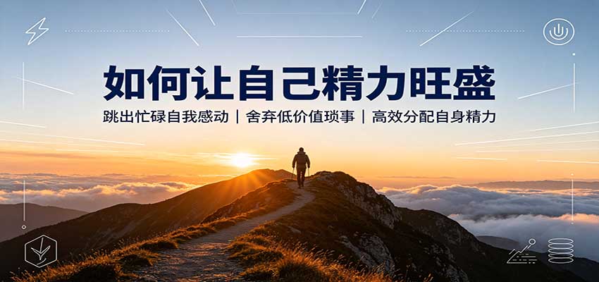 如何让自己精力旺盛:跳出忙碌自我感动,舍弃低价值琐事,高效分配自身精力-御文网