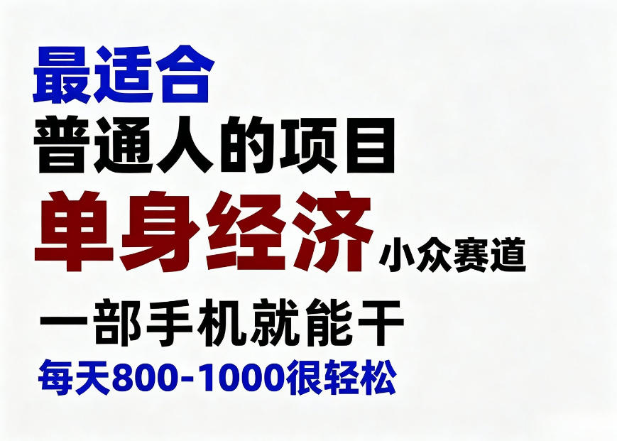 身经济小众赛道，一部手机就能干，每天搞个800-1000很轻松，最适合普通人的项目【揭秘】-御文网