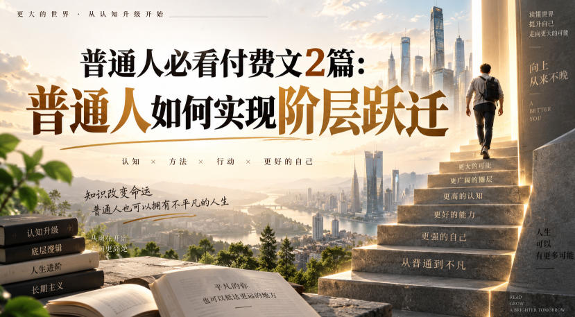 普通人必看付费文2篇：普通人如何实现阶层跃迁-御文网
