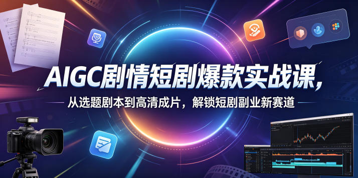 AIGC剧情短剧爆款实战课,从选题剧本到高清成片,解锁短剧副业新赛道(更新0906)-御文网