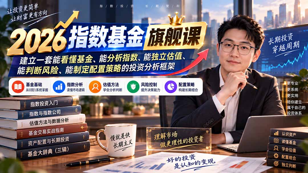 2026指数基金旗舰课｜建立一套能看懂基金、能分析指数、能独立估值、能判断风险、能制定配置策略的投资分析框架-御文网