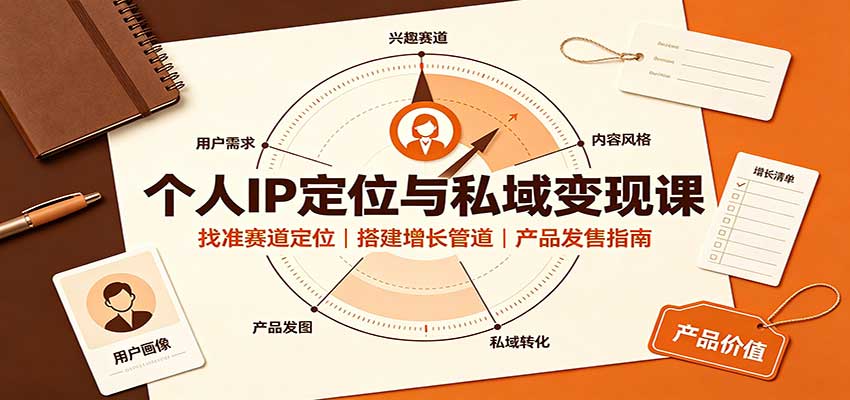 个人IP定位与私域变现课：找准赛道定位，搭建增长管道，产品发售指南-御文网