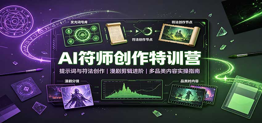 AI符师创作特训营：提示词与符法创作，漫剧剪辑进阶，多品类内容实操指南-御文网