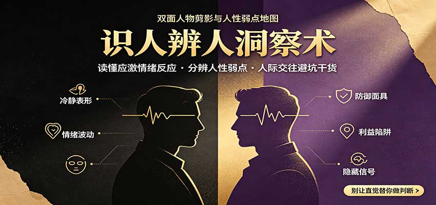 识人辨人终极心法：读懂应激情绪反应，分辨人性弱点，人际交往避坑干货-御文网