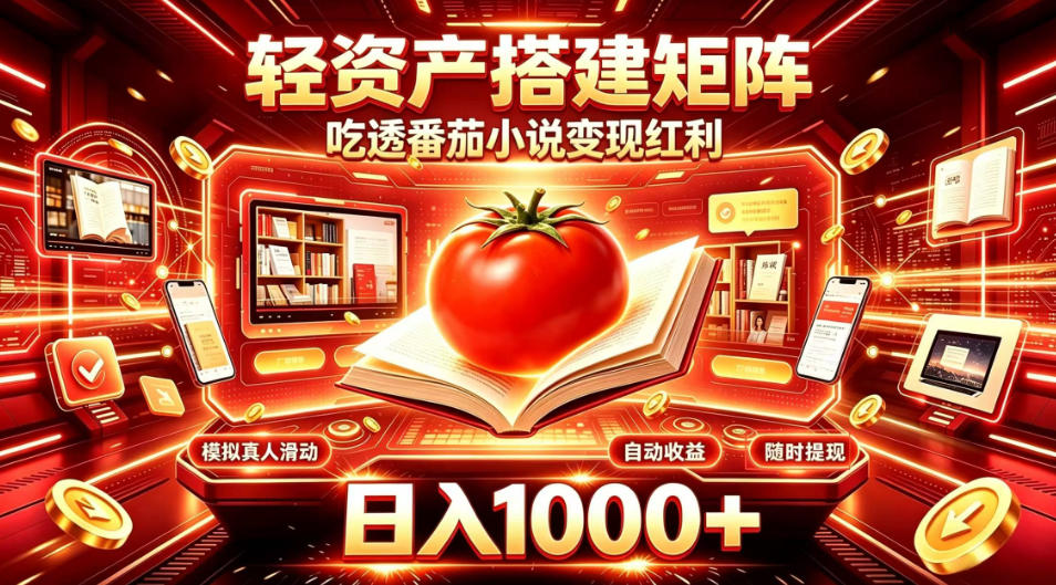 轻资产搭建矩阵,吃透番茄小说变现红利,日入1000+,支持无限矩阵放大【揭秘】-御文网
