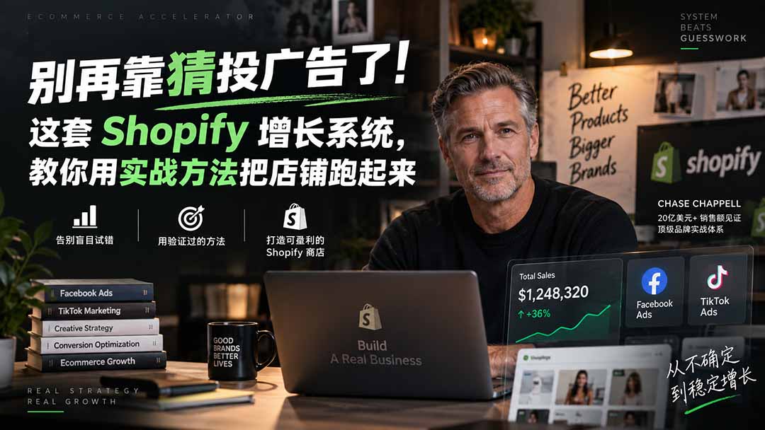别再靠猜投广告了！这套 Shopify 增长系统，教你用实战方法把店铺跑起来【原创双语字幕】-御文网